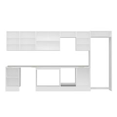 Alvinka 390X222 Cm Klasik Mebran Mutfak Dolabı Mb-E90S50S50-2 Mebran | Antrasit - Mdf