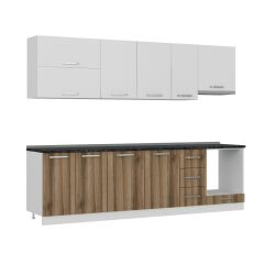 Minar 280 Cm Mutfak Dolabı Beyaz Dore 280-D8