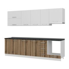 Minar 280 Cm Mutfak Dolabı Beyaz Dore 280-D8