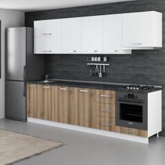 Minar 280 Cm Mutfak Dolabı Beyaz Dore 280-D8