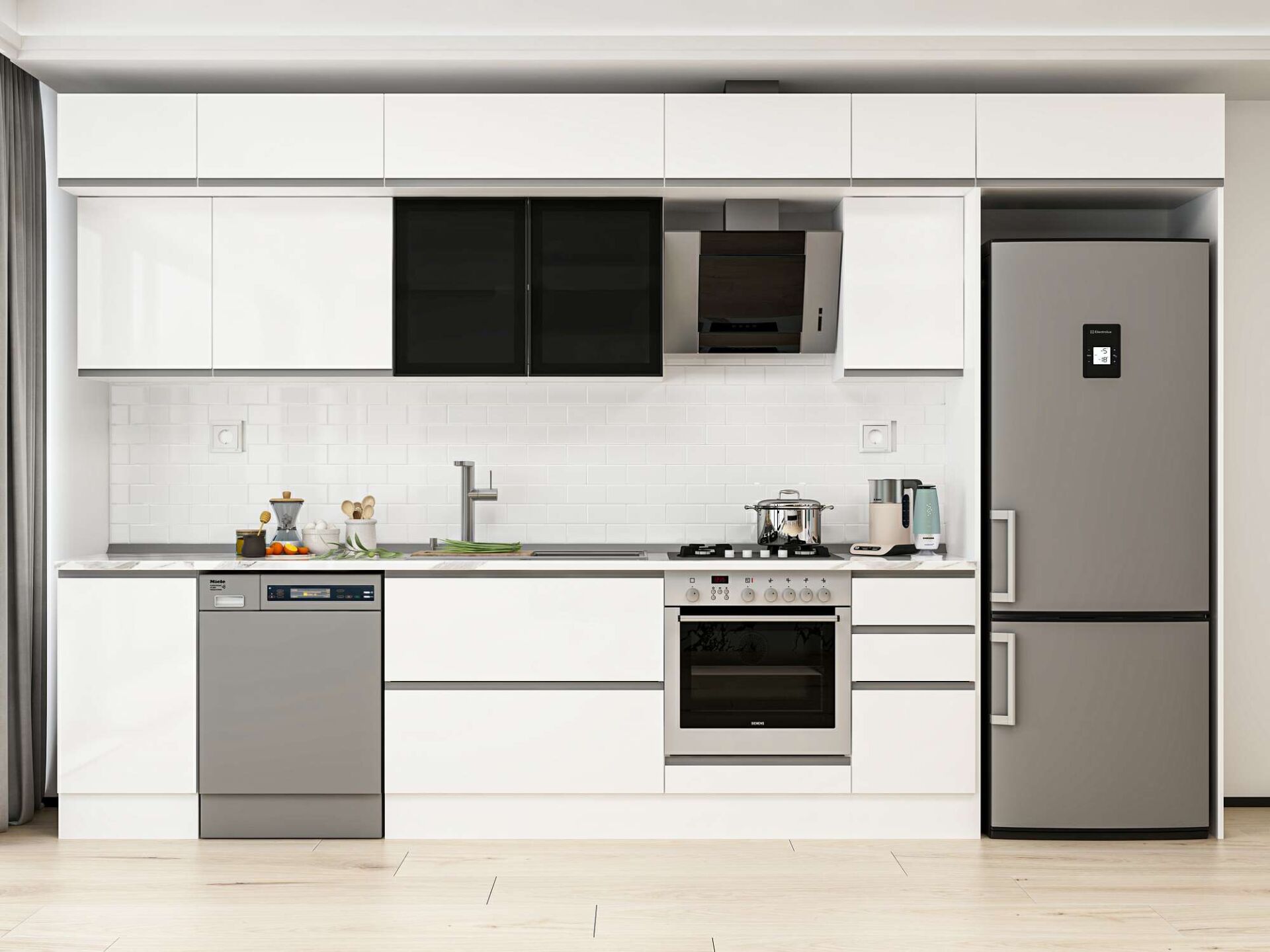 Alvinka 365X240 Cm High Gloss Mutfak Dolabı Mb-E80S45S40-3