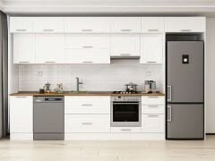 Alvinka 380X240 Cm Klasik Mebran Mutfak Dolabı Beyaz Beyaz Mb-E90S45S45-1