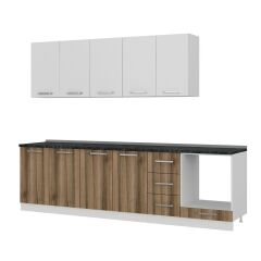 Minar 280 Cm Mutfak Dolabı Beyaz Dore 280-D9