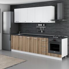 Minar 280 Cm Mutfak Dolabı Beyaz Dore 280-D9