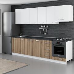 Minar 280 Cm Mutfak Dolabı Beyaz Dore 280-D11