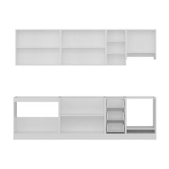 Minar 280 Cm Mutfak Dolabı Beyaz Dore 280-D11