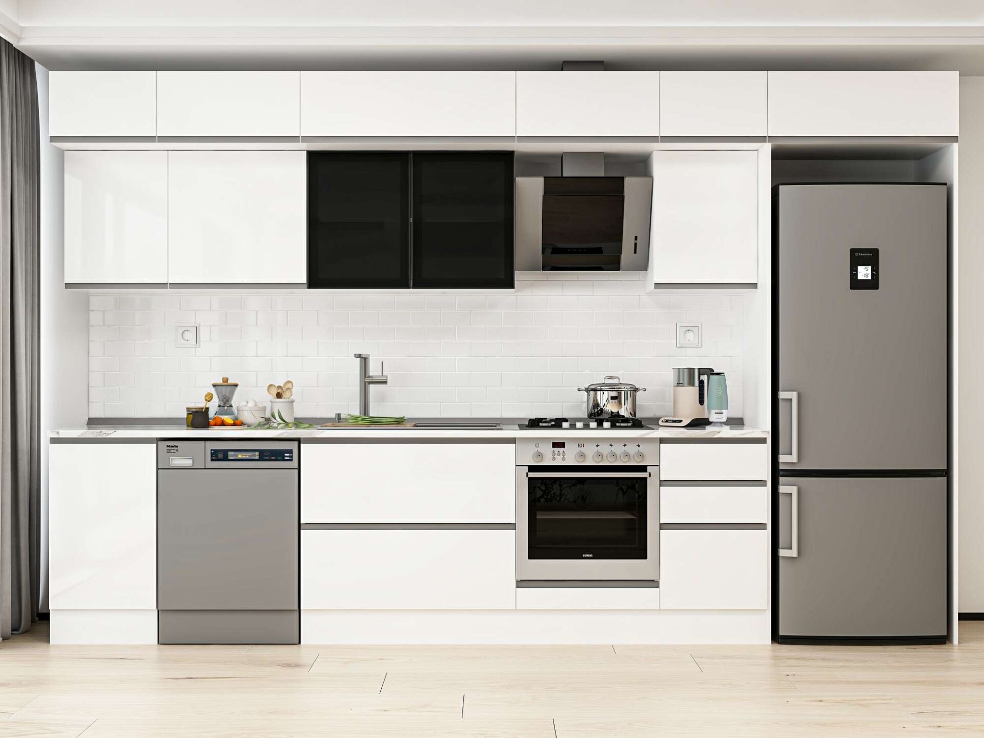 Alvinka 370X240 Cm High Gloss Mutfak Dolabı Mb-E80S45S45-3