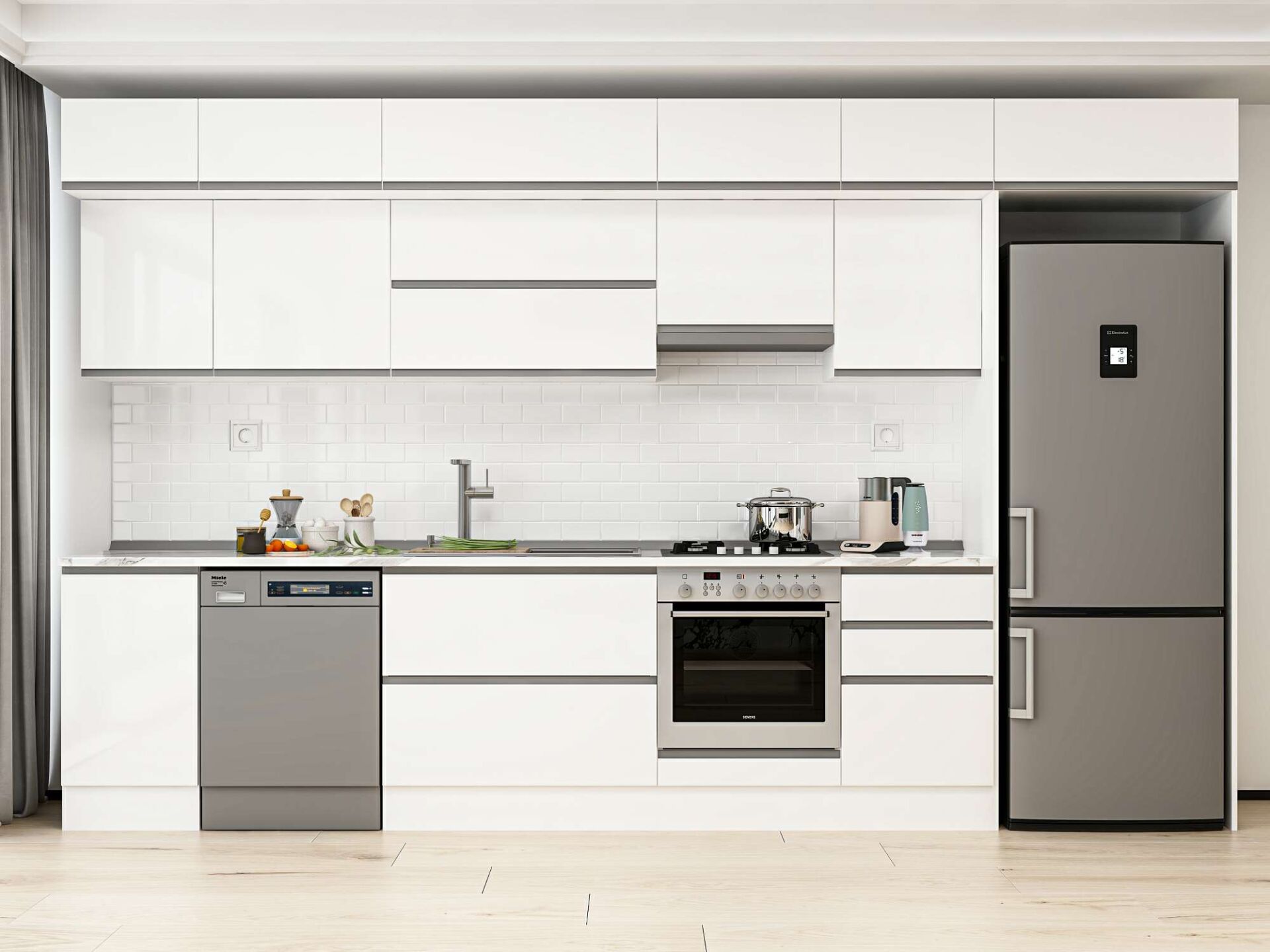 Alvinka 375X240 Cm High Gloss Mutfak Dolabı Mb-E80S45S50-1