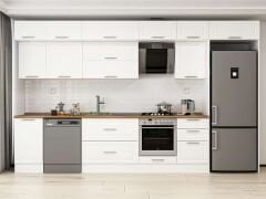 Alvinka 385X240 Cm Klasik Mebran Mutfak Dolabı Beyaz Beyaz Mb-E90S45S50-2