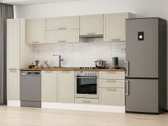 Alvinka 310X210 Cm Klasik Mebran Mutfak Dolabı Mb-E90B40S60-1 Mebran | Kumtaşı - Mdf