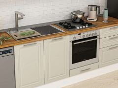 Alvinka 310X210 Cm Klasik Mebran Mutfak Dolabı Mb-E90B40S60-1 Mebran | Kumtaşı - Mdf