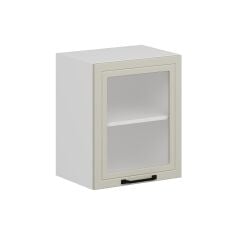 Alvinka Mutfak Modül Mbr_A Üst 1Dk1R 50-H60Cm Dolap Cam Beyaz Kumtaşı Mdf