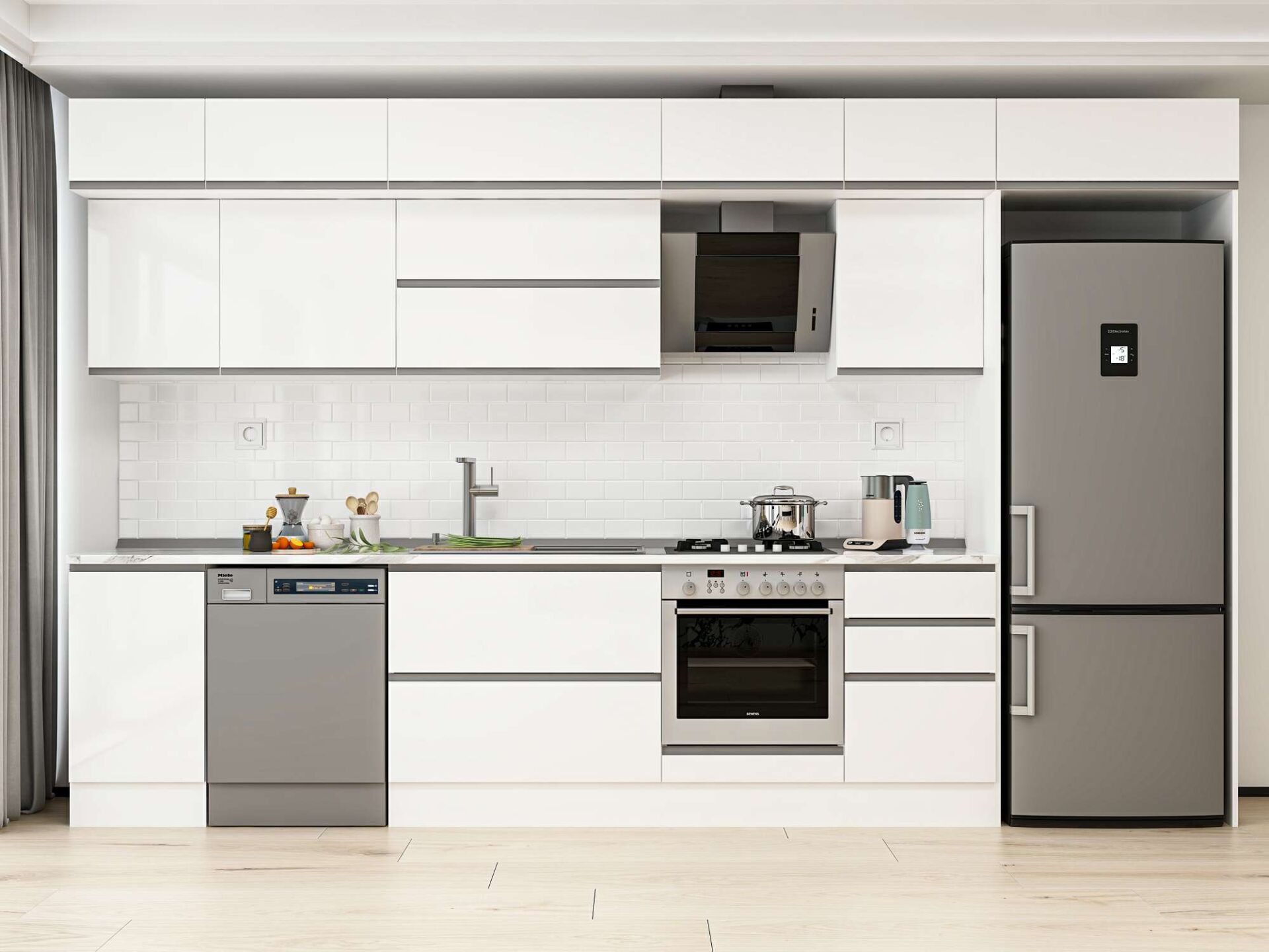 Alvinka 375X240 Cm High Gloss Mutfak Dolabı Mb-E80S45S50-2