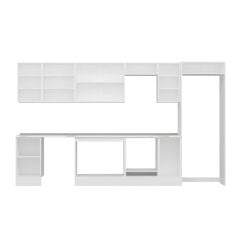 Alvinka 365X222 Cm High Gloss Mutfak Dolabı Mb-E80S45S40-3 High Gloss | Antrasit - Mdf