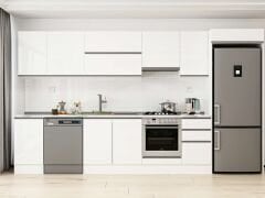 Alvinka 370X222 Cm High Gloss Mutfak Dolabı Mb-E80S45S45-1 High Gloss | Beyaz - Suntalam