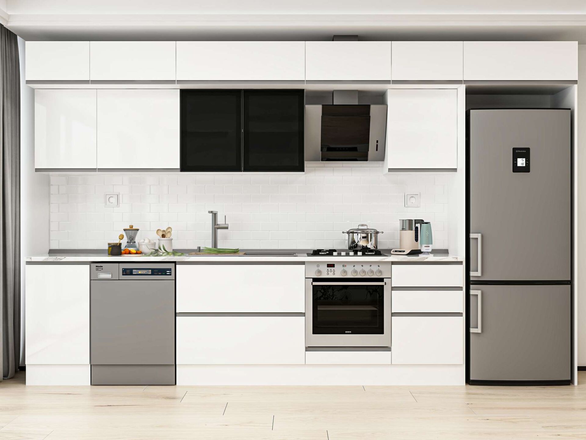 Alvinka 375X240 Cm High Gloss Mutfak Dolabı Mb-E80S45S50-3