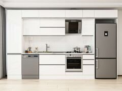 Alvinka 370X240 Cm High Gloss Mutfak Dolabı Mbb-E80B50S40-2 High Gloss | Beyaz - Suntalam