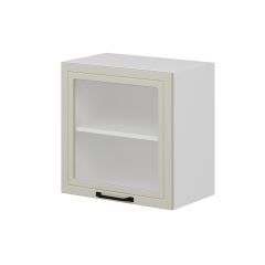 Alvinka Mutfak Modül Mbr_A Üst 1Dk1R 60-H60Cm Dolap Cam Beyaz Kumtaşı Mdf