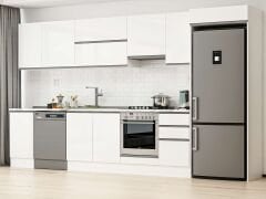 Alvinka 370X222 Cm High Gloss Mutfak Dolabı Mb-E80S45S45-1 High Gloss | Beyaz - Mdf