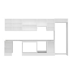 Alvinka 370X222 Cm High Gloss Mutfak Dolabı Mb-E80S45S45-1 High Gloss | Beyaz - Mdf