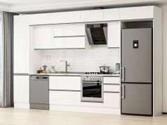 Alvinka 370X240 Cm High Gloss Mutfak Dolabı Mbb-E80B50S40-2 High Gloss | Beyaz - Mdf