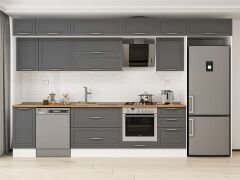 Alvinka 380X240 Cm Klasik Mebran Mutfak Dolabı Beyaz Beyaz Mb-E90S40S50-2 Mebran | Antrasit - Mdf