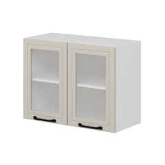 Alvinka Mutfak Modül Mbr_A Üst 2Dk1R 80-H60Cm Dolap Cam Beyaz Kumtaşı Suntalam