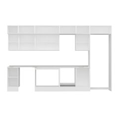 Alvinka 380X240 Cm Klasik Mebran Mutfak Dolabı Beyaz Beyaz Mb-E90S40S50-2 Mebran | Kumtaşı - Mdf