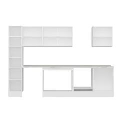 Alvinka 310X210 Cm Klasik Mebran Mutfak Dolabı Mb-E90B40S60-2 Mebran | Antrasit - Mdf