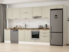 Alvinka 400X222 Cm Klasik Mebran Mutfak Dolabı Mb-E90S50S60-1 Mebran | Kumtaşı - Suntalam