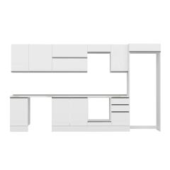 Alvinka 370X222 Cm High Gloss Mutfak Dolabı Mb-E80S45S45-2 High Gloss | Beyaz - Suntalam