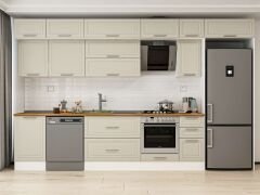 Alvinka 380X240 Cm Klasik Mebran Mutfak Dolabı Beyaz Beyaz Mb-E90S50S40-2