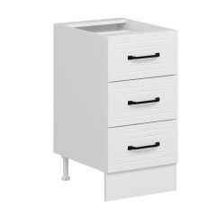 Alvinka Mutfak Modül Mbr_A Alt 3Ç 45Cm Dolap Beyaz Beyaz
