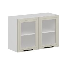 Alvinka Mutfak Modül Mbr_A Üst 2Dk1R 90-H60Cm Dolap Cam Beyaz Kumtaşı Mdf