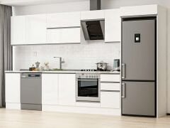 Alvinka 370X222 Cm High Gloss Mutfak Dolabı Mb-E80S45S45-2 High Gloss | Beyaz - Mdf