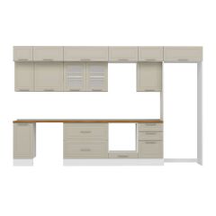 Alvinka 380X240 Cm Klasik Mebran Mutfak Dolabı Mb-E90S40S50-3 Mebran | Kumtaşı - Suntalam