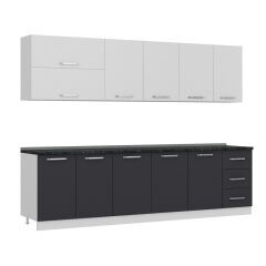 Minar 285 Cm Mutfak Dolabı Beyaz Antrasit 285-A1