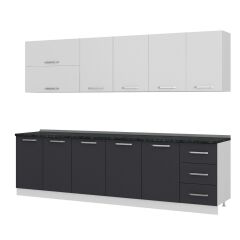 Minar 285 Cm Mutfak Dolabı Beyaz Antrasit 285-A1