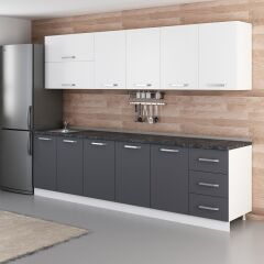 Minar 285 Cm Mutfak Dolabı Beyaz Antrasit 285-A1