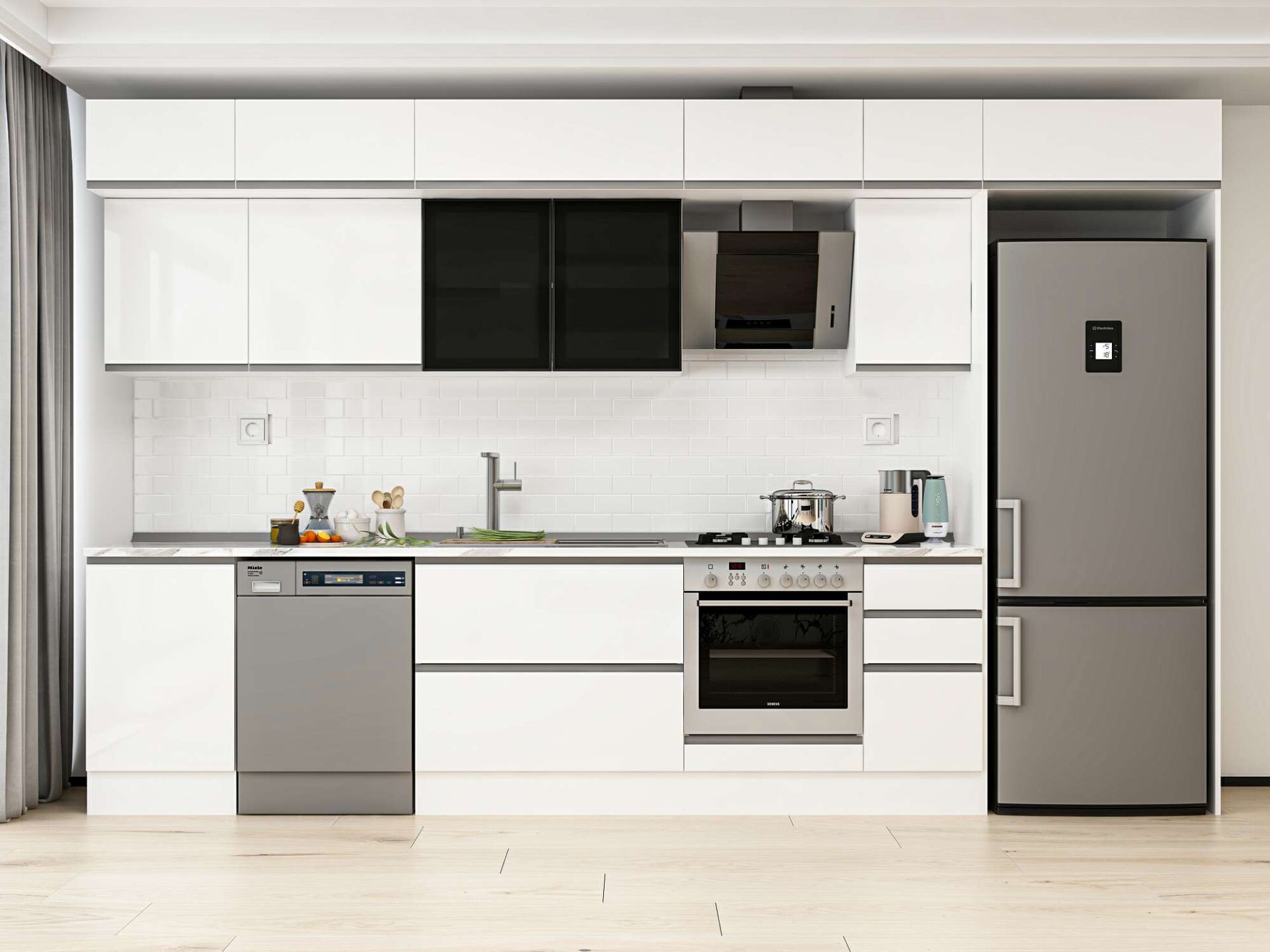 Alvinka 370X240 Cm High Gloss Mutfak Dolabı Mb-E80S50S40-3