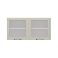 Alvinka Mutfak Modül Mbr_A Üst 2Dk1R 120-H60Cm Dolap Cam Beyaz Kumtaşı Mdf