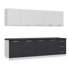 Minar 285 Cm Mutfak Dolabı Beyaz Antrasit 285-A2