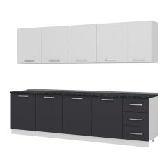 Minar 285 Cm Mutfak Dolabı Beyaz Antrasit 285-A2