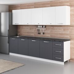 Minar 285 Cm Mutfak Dolabı Beyaz Antrasit 285-A2