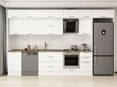 Alvinka 385X240 Cm Klasik Mebran Mutfak Dolabı Beyaz Beyaz Mb-E90S50S45-2