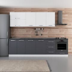 Minar 285 Cm Mutfak Dolabı Beyaz Antrasit 285-A3