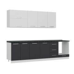 Minar 285 Cm Mutfak Dolabı Beyaz Antrasit 285-A3