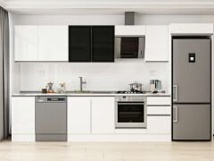 Alvinka 370X222 Cm High Gloss Mutfak Dolabı Mb-E80S45S45-3 High Gloss | Beyaz - Suntalam