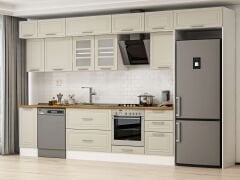 Alvinka 380X240 Cm Klasik Mebran Mutfak Dolabı Beyaz Beyaz Mb-E90S40S50-3 Mebran | Kumtaşı - Mdf