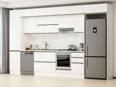 Alvinka 375X240 Cm High Gloss Mutfak Dolabı Mbb-E80B50S45-1 High Gloss | Beyaz - Mdf